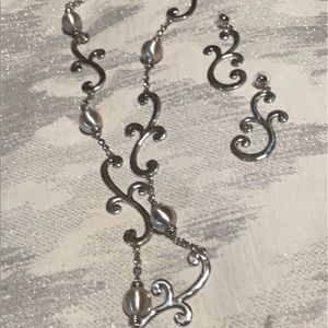 Brighton silver necklace and earrings
